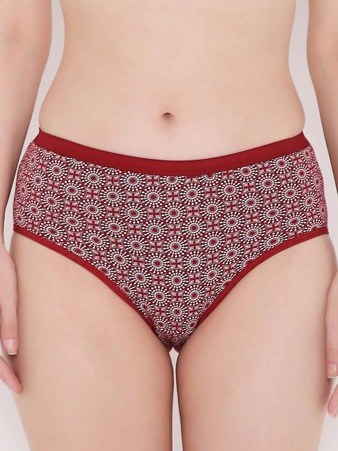 

Berrys Intimatess Women Printed Cotton Hipster Briefs, Red
