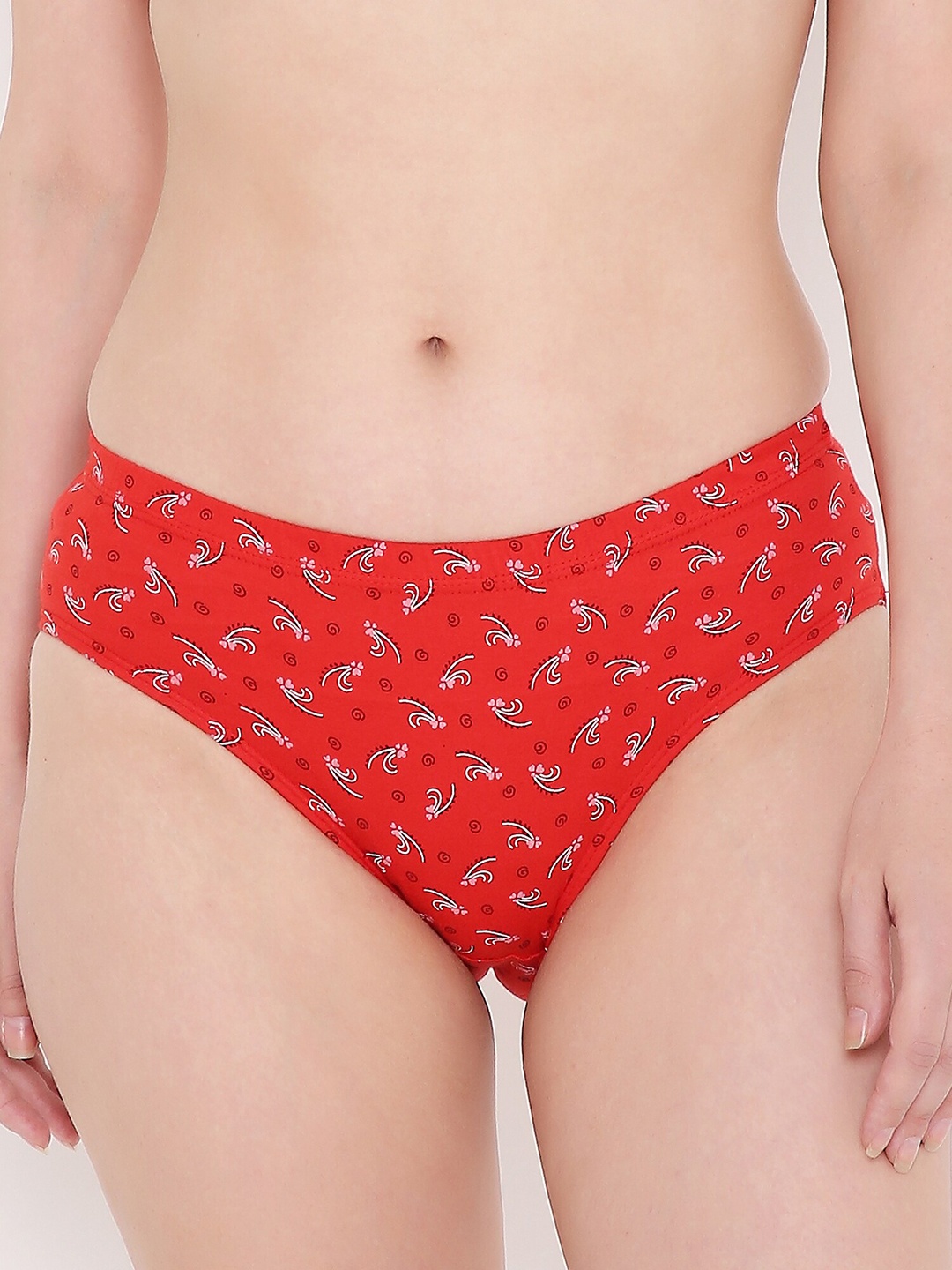 

Berrys Intimatess Women Printed Cotton Bikini Briefs, Red