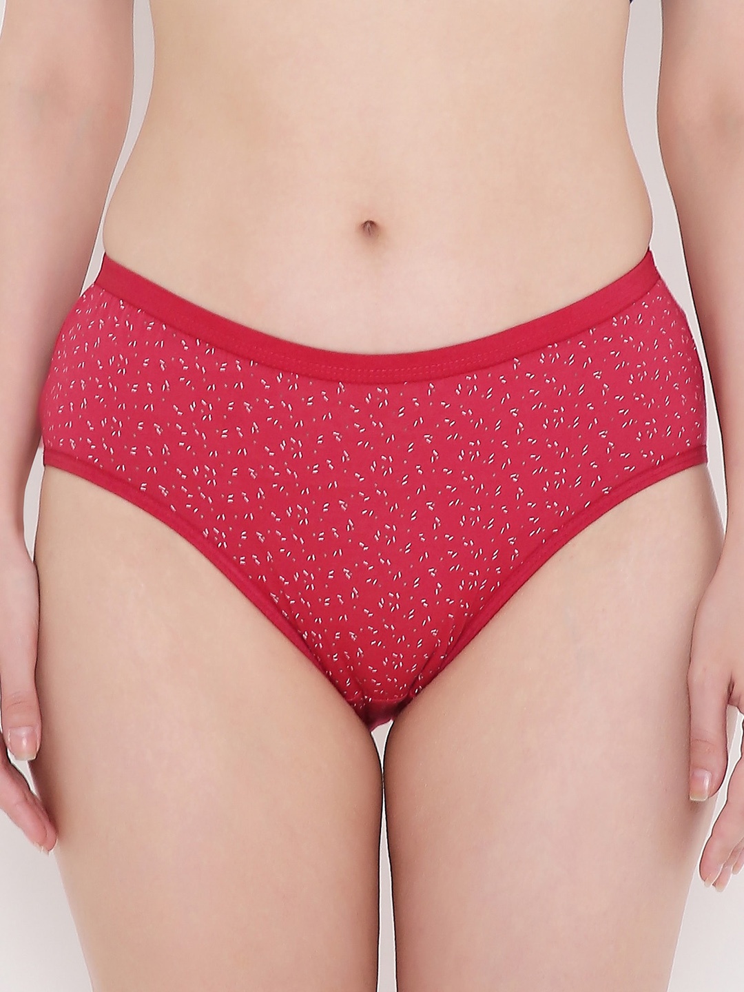 

Berrys Intimatess Women Printed Cotton Hipster Briefs, Red
