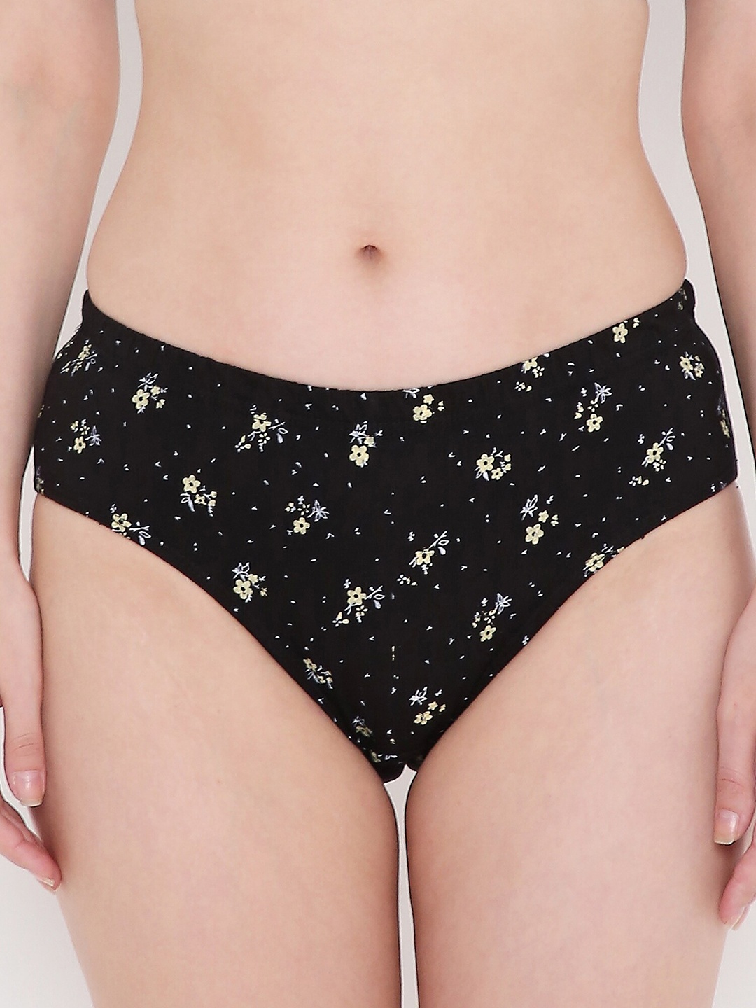 

Berrys Intimatess Women Printed Cotton Hipster Briefs, Black