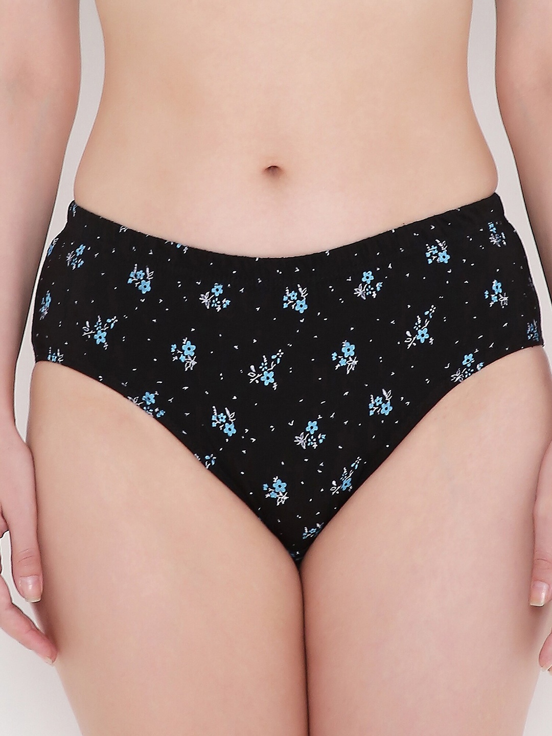 

Berrys Intimatess Women Floral Printed Cotton Hipster Briefs, Black