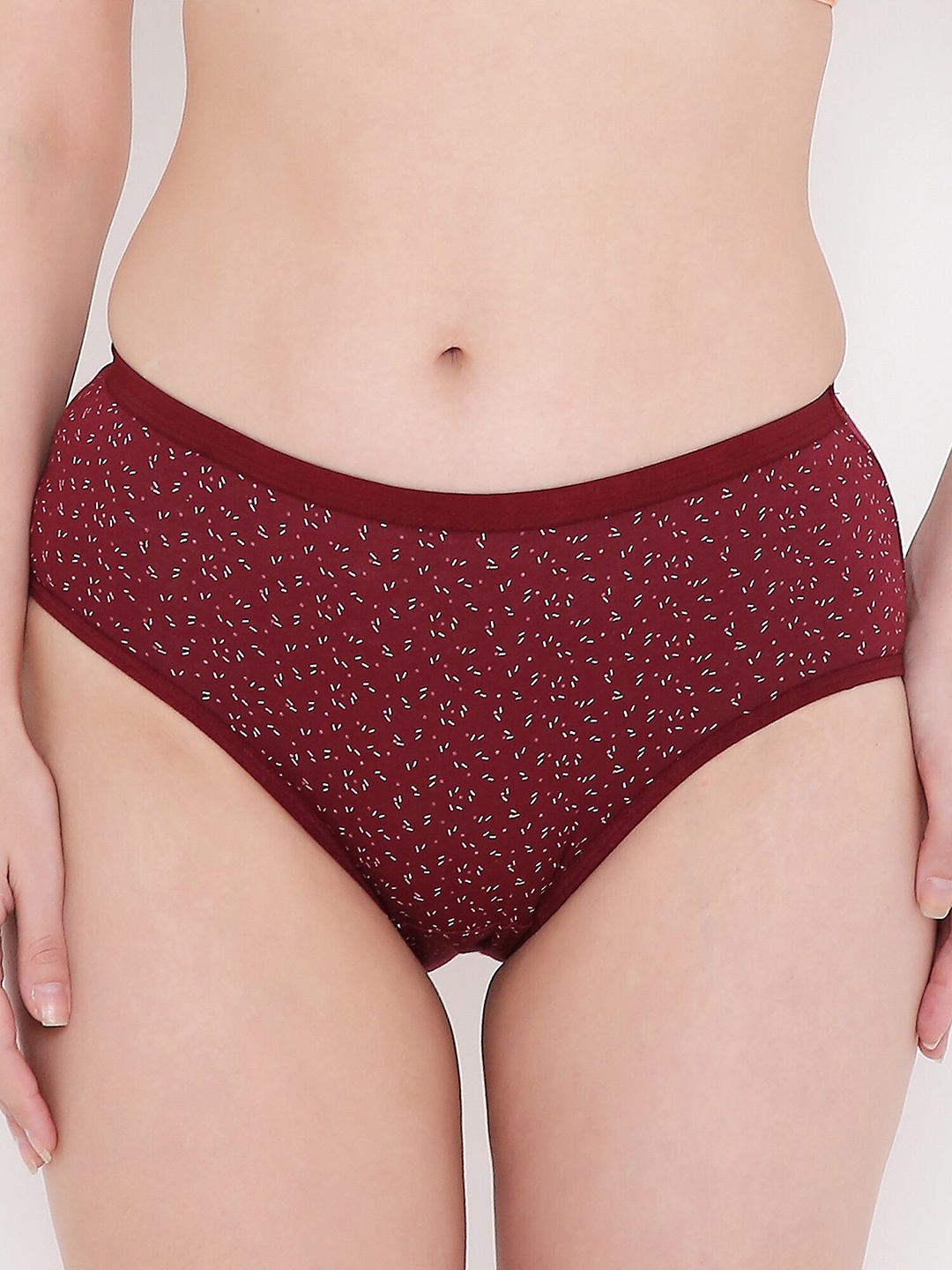 

Berrys Intimatess Women Printed Cotton Hipster Briefs, Maroon