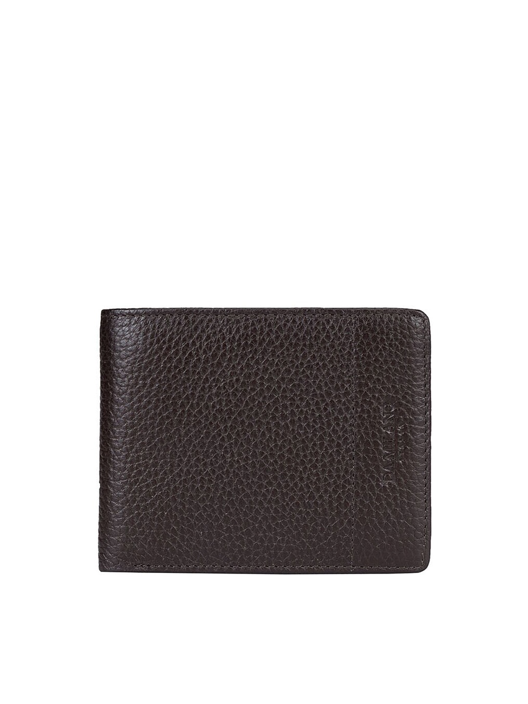 

Da Milano Men Textured Leather Two Fold Wallet, Brown