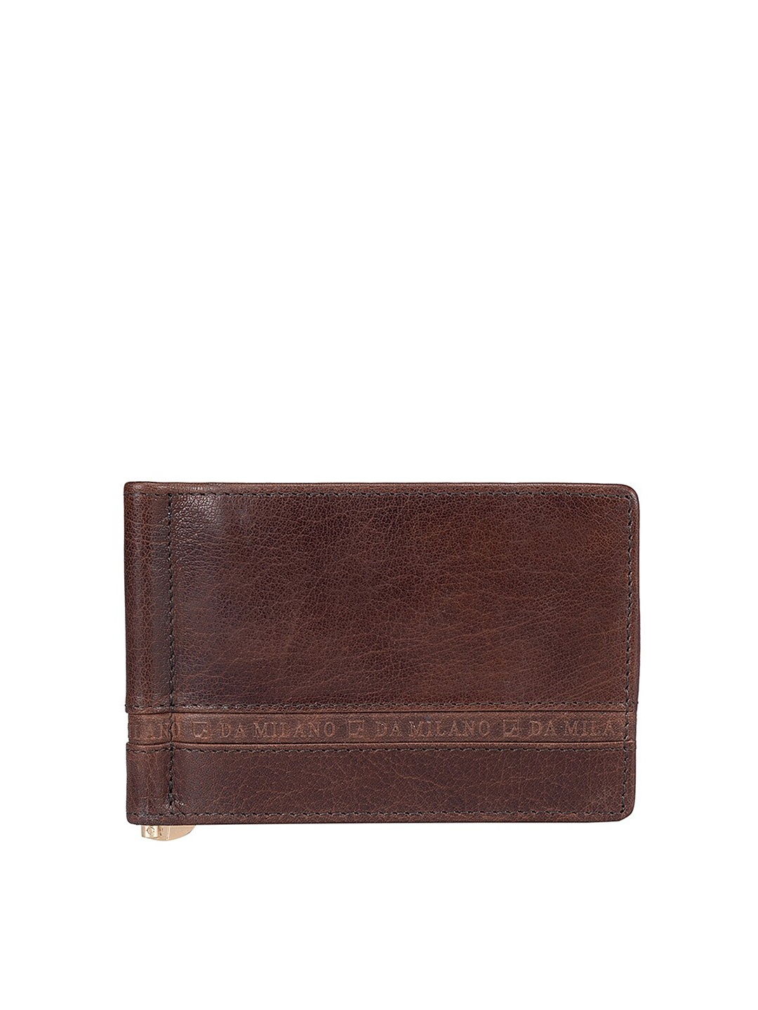 

Da Milano Leather Non Detachable Flap Two Fold Wallet With SD Card Holder, Brown