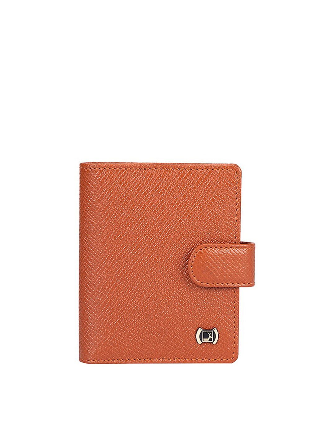 

Da Milano Textured Non Detachable Flap Leather Two Fold Wallet, Orange