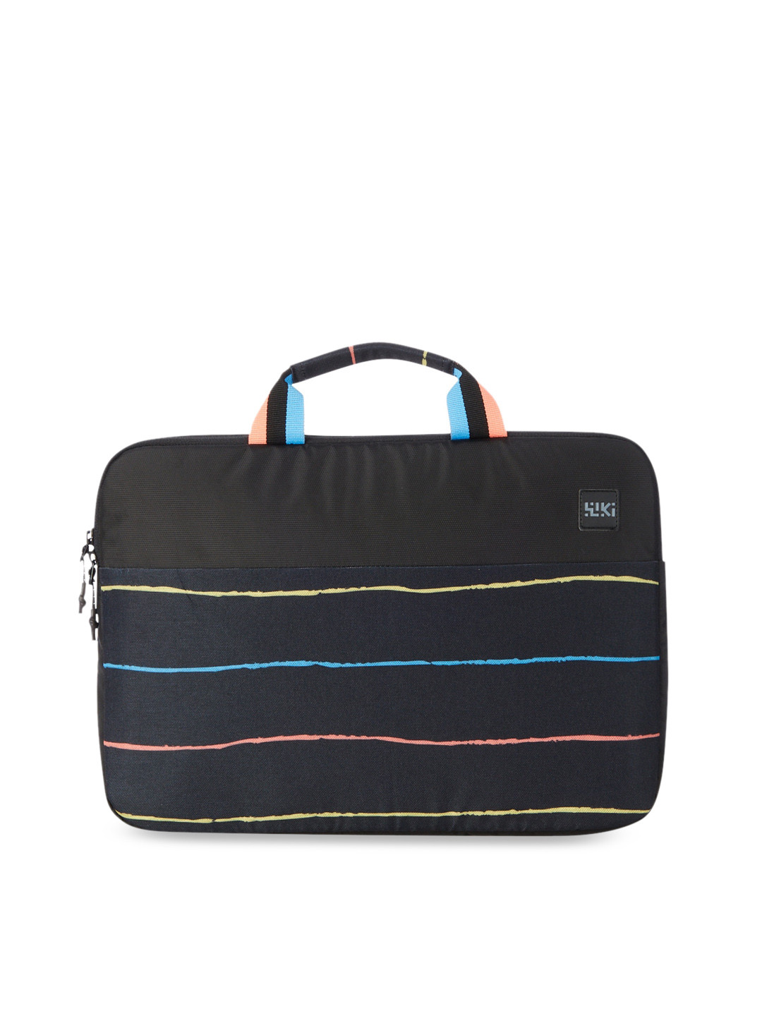 

Wildcraft Colourblocked Laptop Bag with Striped Detail, Navy blue