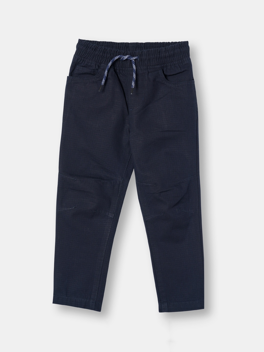 

R&B Boys Mid Rise Cotton Trousers, Blue