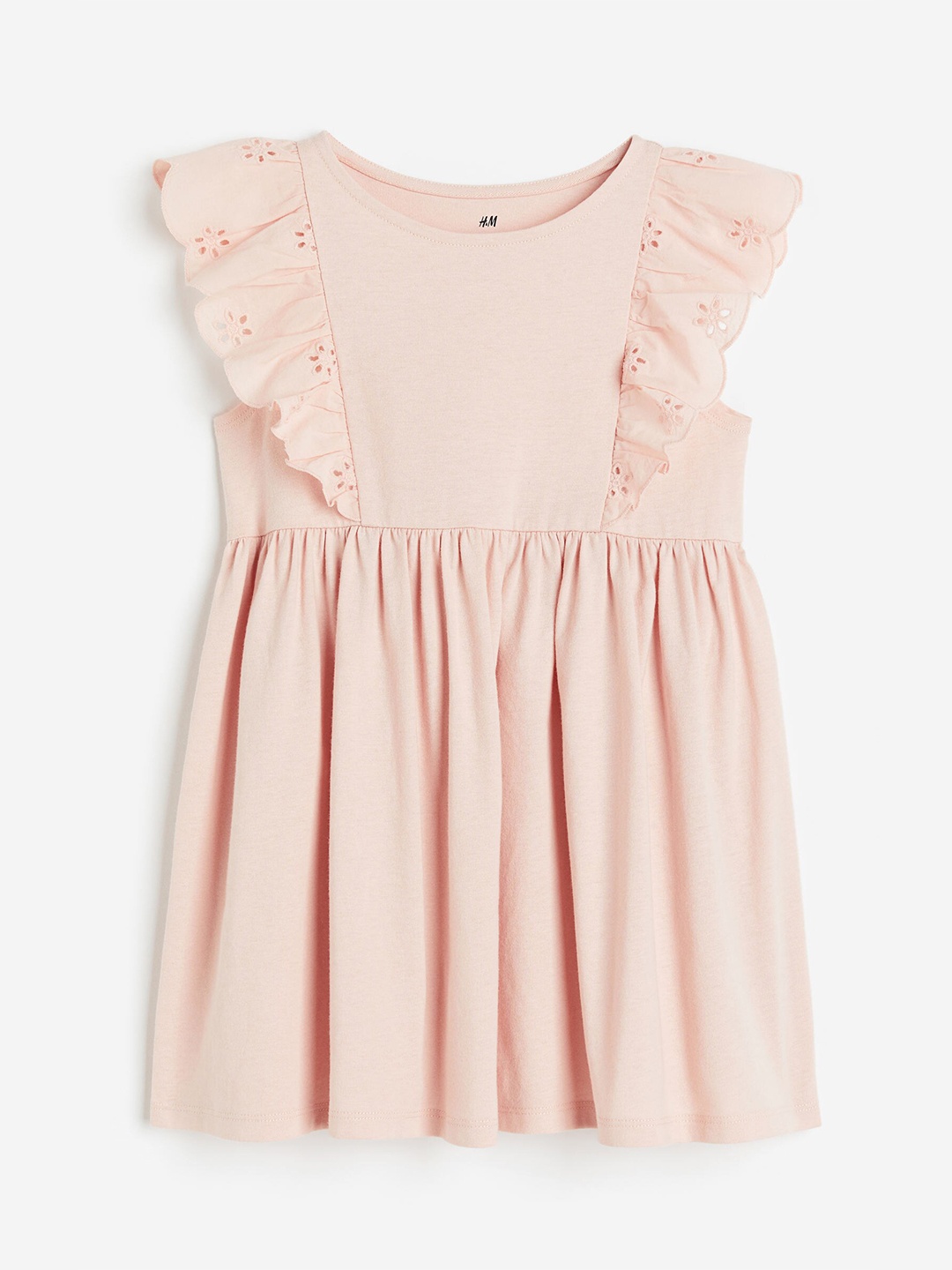 

H&M Girls Flounce-Trimmed Jersey Dress, Pink