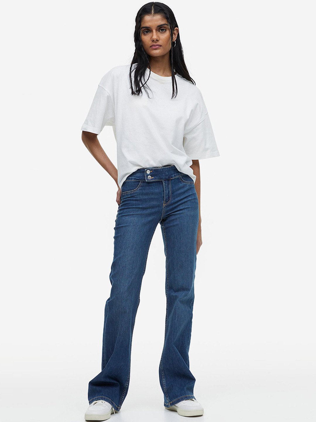 

H&M Women Flared Low Jeans, Blue
