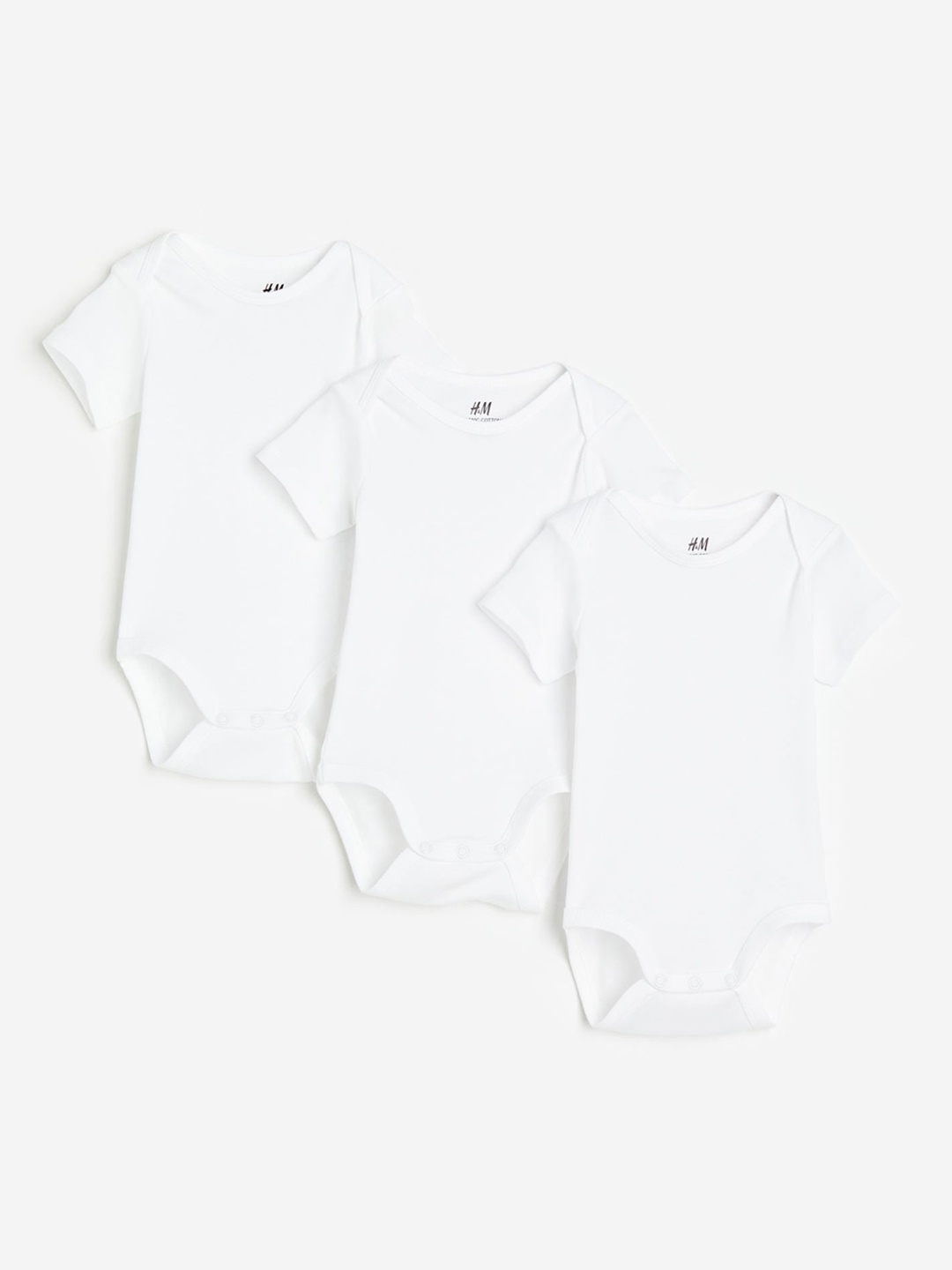 

H&M Girls Pack Of 3 Short Sleeve Bodysuit, White
