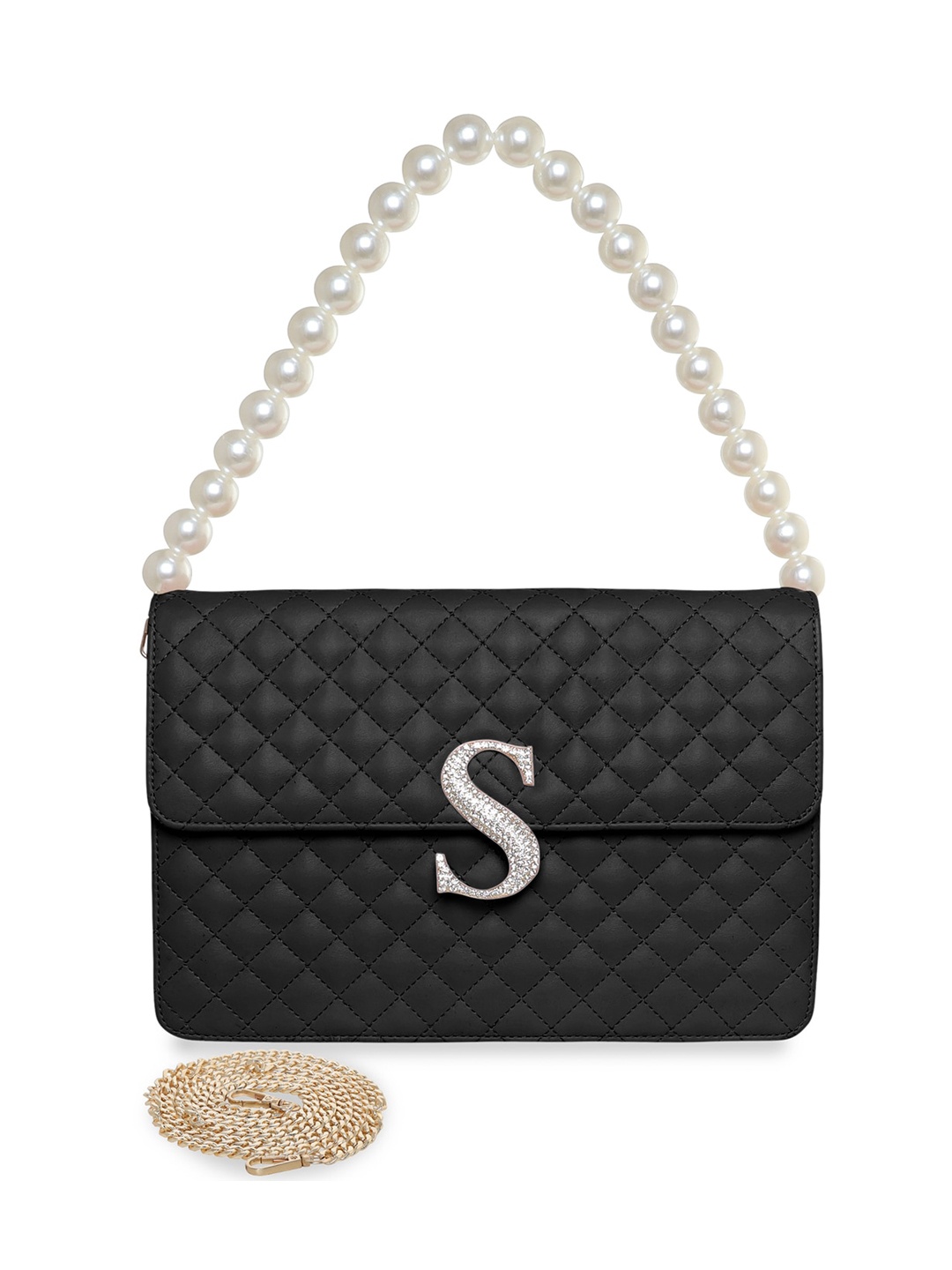 

ESBEDA Black Textured PU Shopper Sling Bag with Quilted