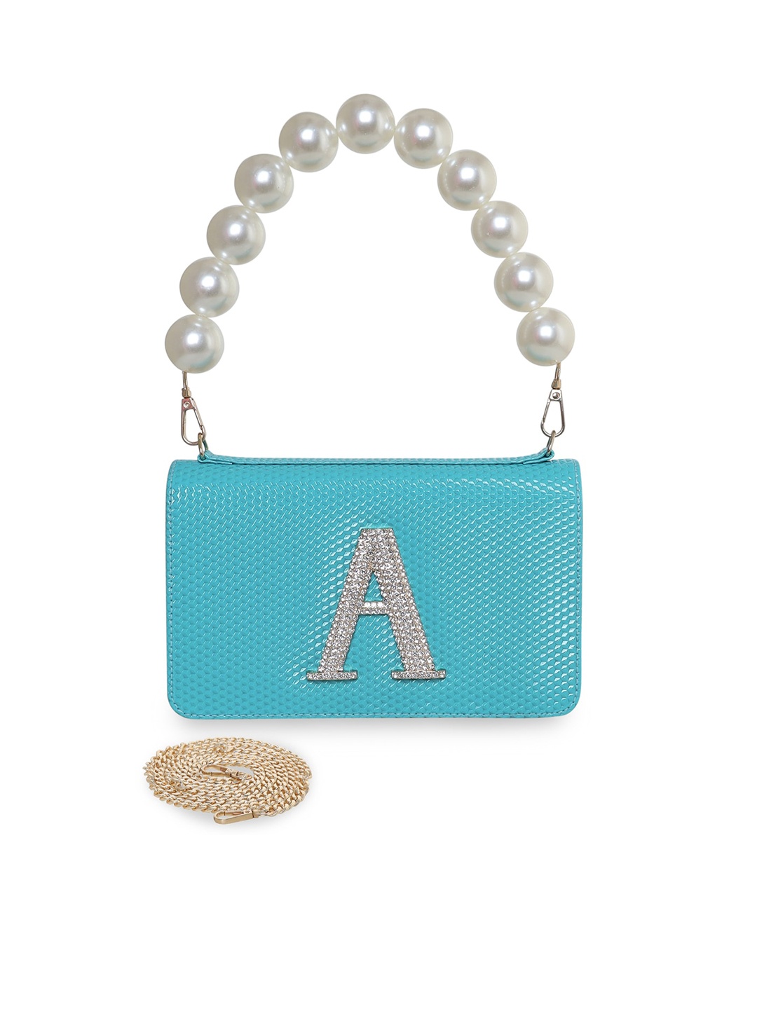 

ESBEDA Embellished PU Structured Sling Bag, Blue