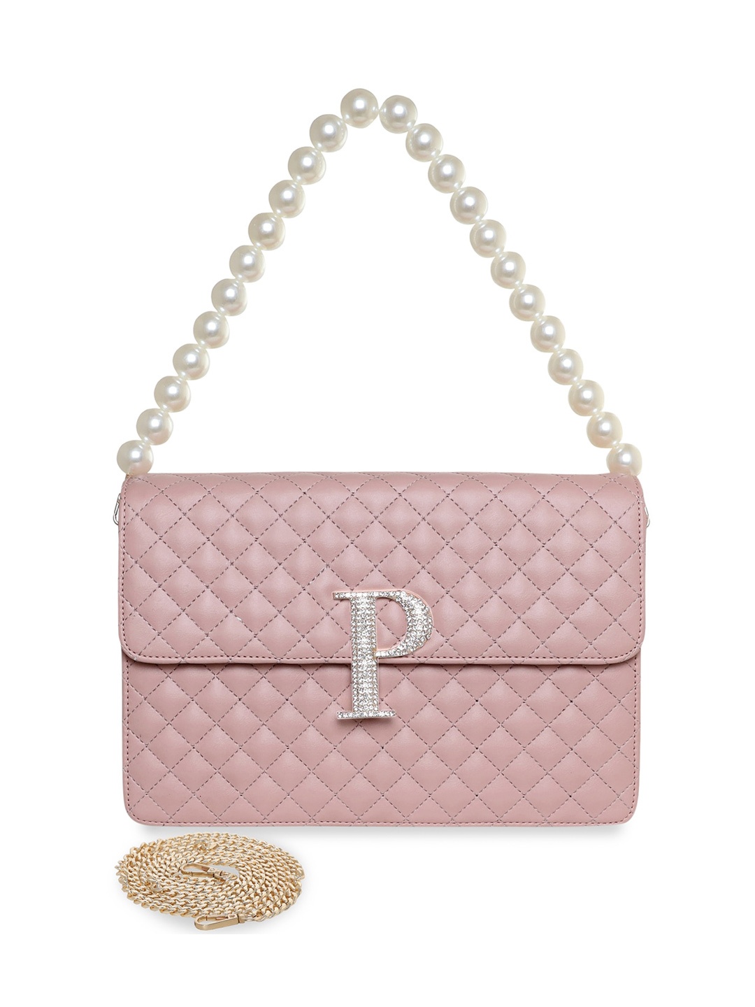 

ESBEDA Textured Embellished Envelope Clutch, Peach