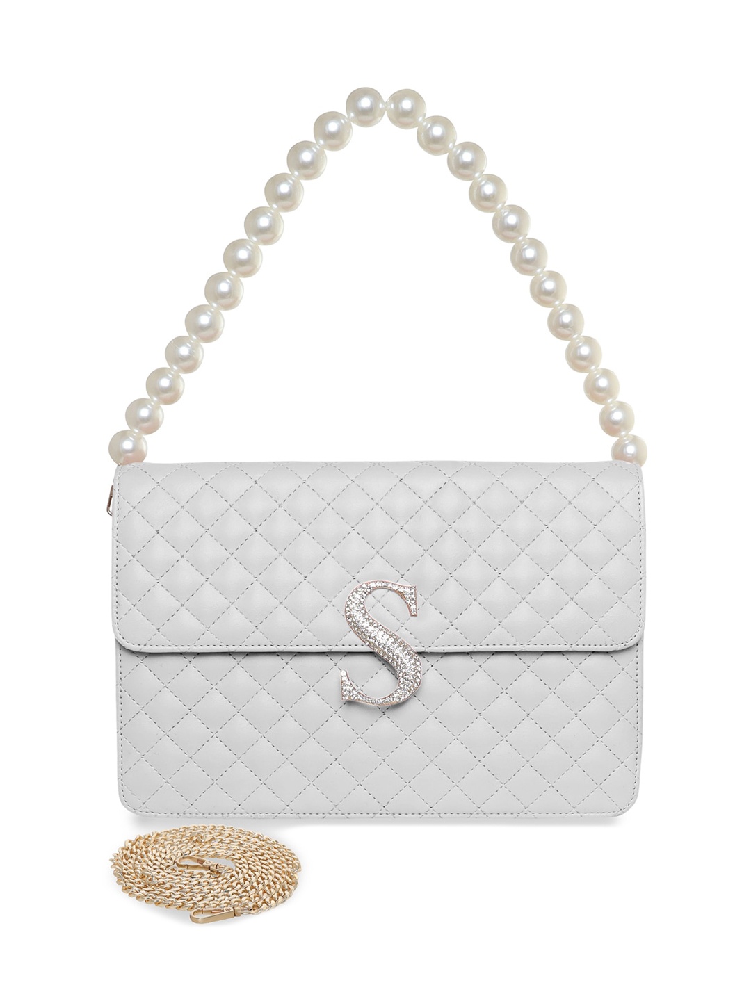 

ESBEDA Textured Embellished Envelope Clutch, Silver