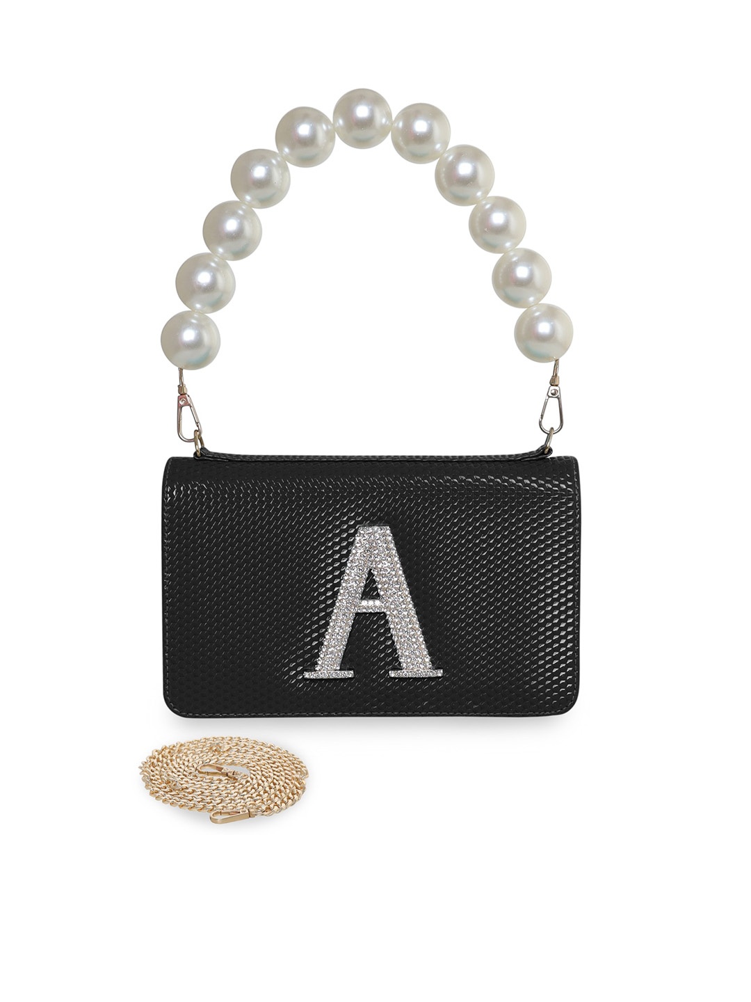 

ESBEDA Embellished PU Swagger Sling Bag, Black