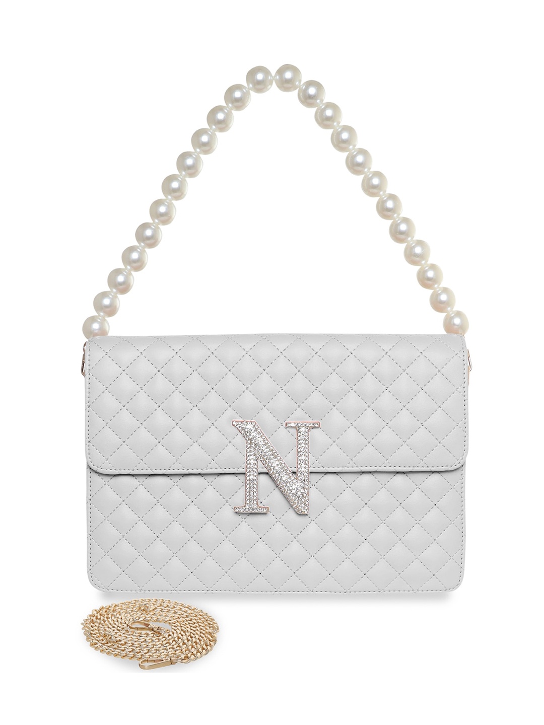 

ESBEDA PU Structured Sling Bag with Quilted, White