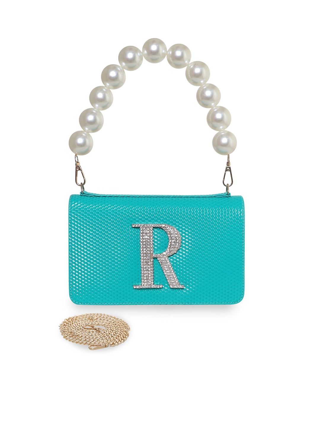 ESBEDA PU Structured Sling Bag, Turquoise blue