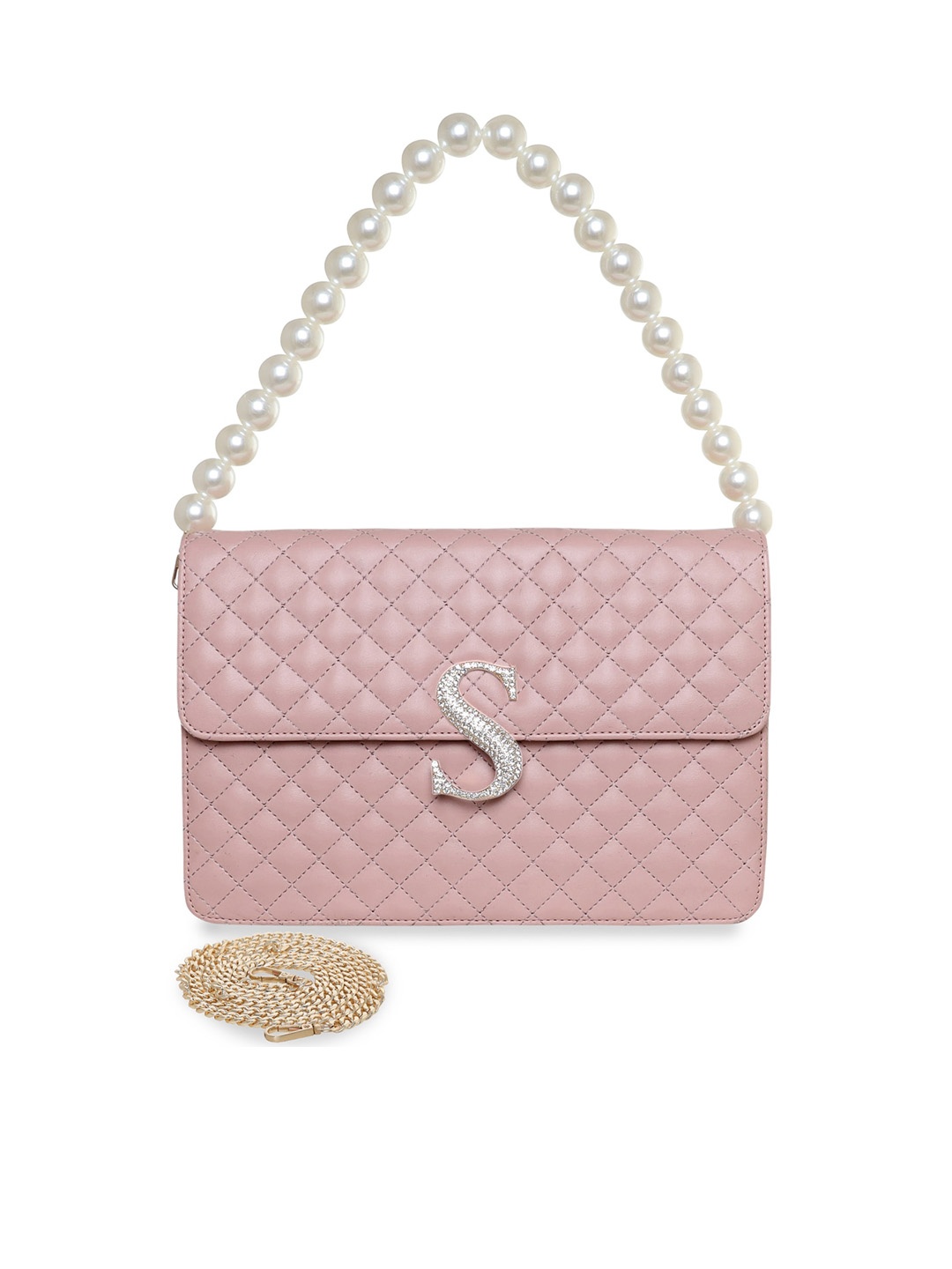 

ESBEDA PU Structured Sling Bag with Quilted, Peach