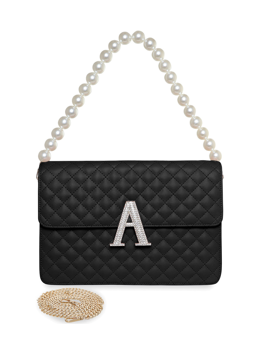 

ESBEDA Textured Structured Handheld Bag With Quilted, Black