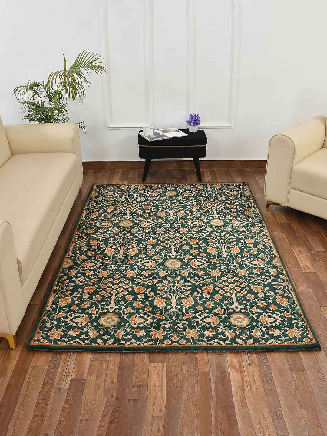

PRESTO Green & Beige Traditional Printed No Shredding Rectangular Carpet