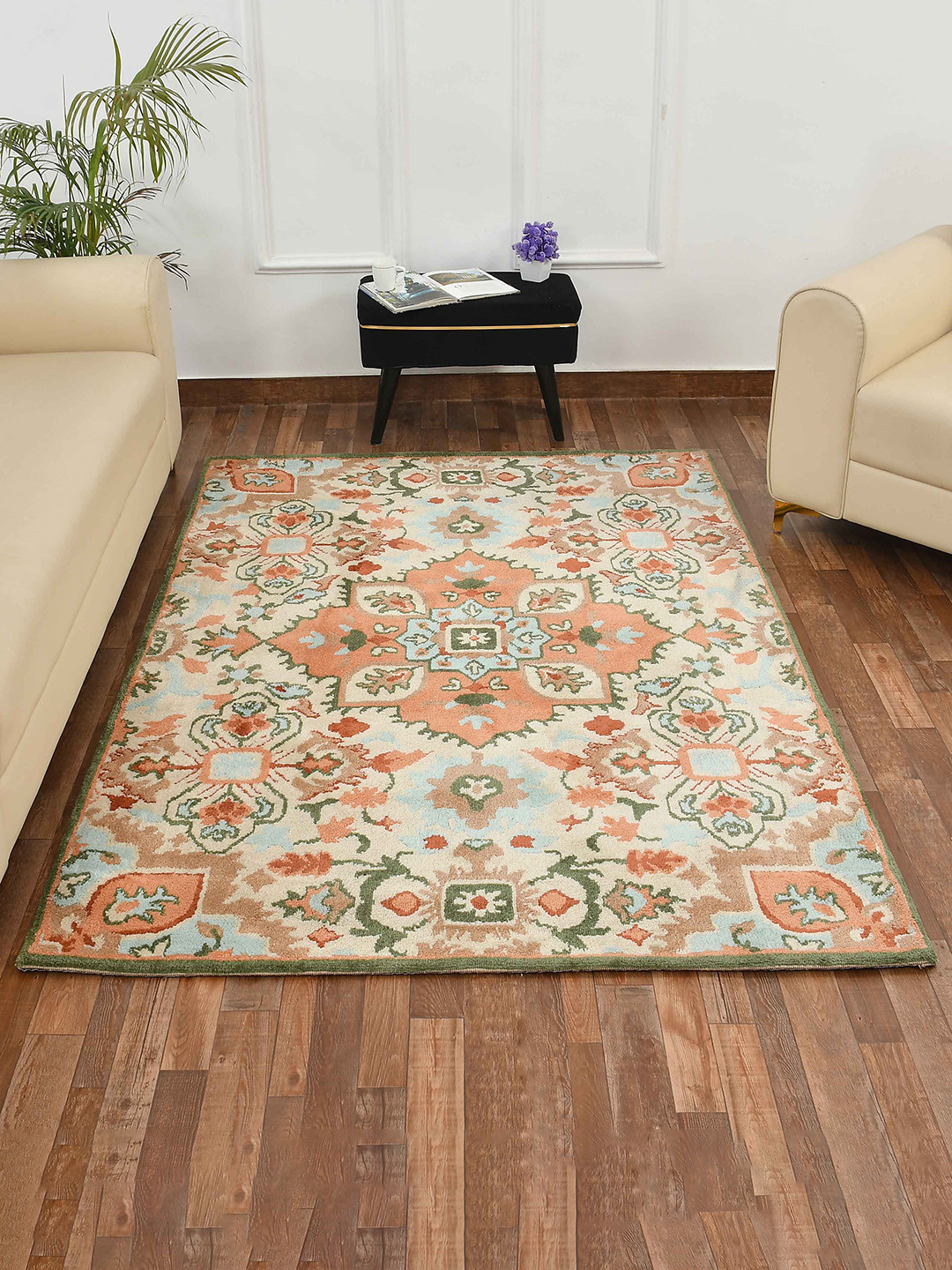 

PRESTO Peach & Green Traditional Printed Carpet