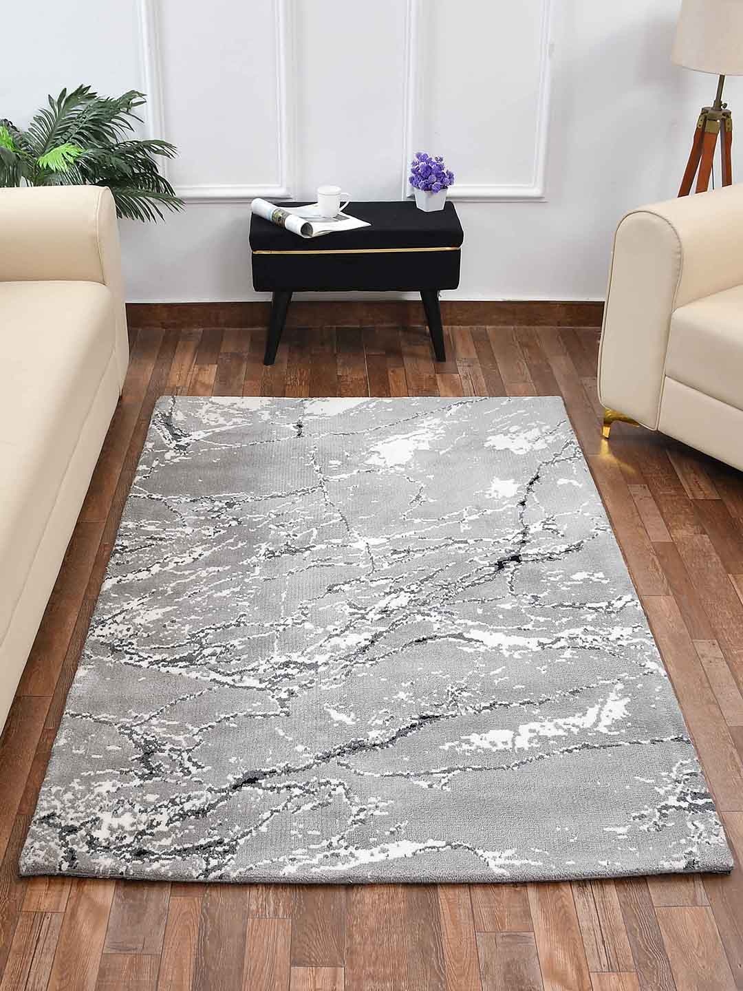 

PRESTO Grey & White Abstract Printed No Shredding Carpet