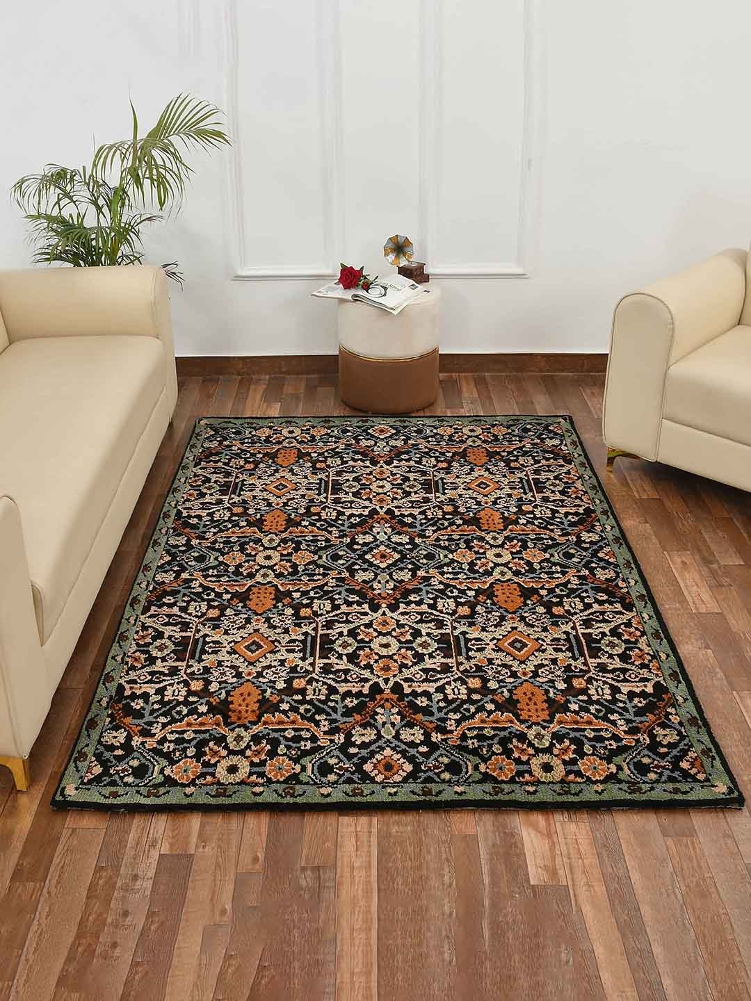 

PRESTO Black & Orange Traditional Printed No Shredding Carpet