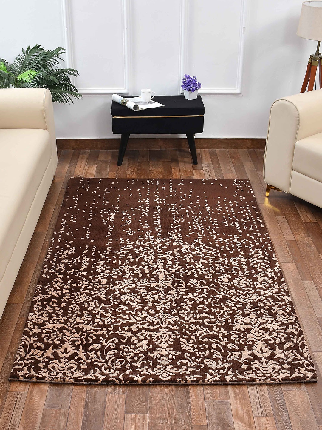 

PRESTO Brown & Beige Abstract Printed No Shredding Carpet