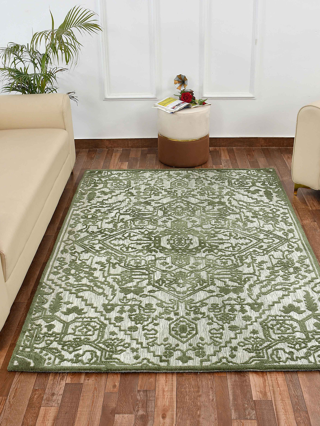 

PRESTO Green & Grey Traditional Printed No Shredding Carpet