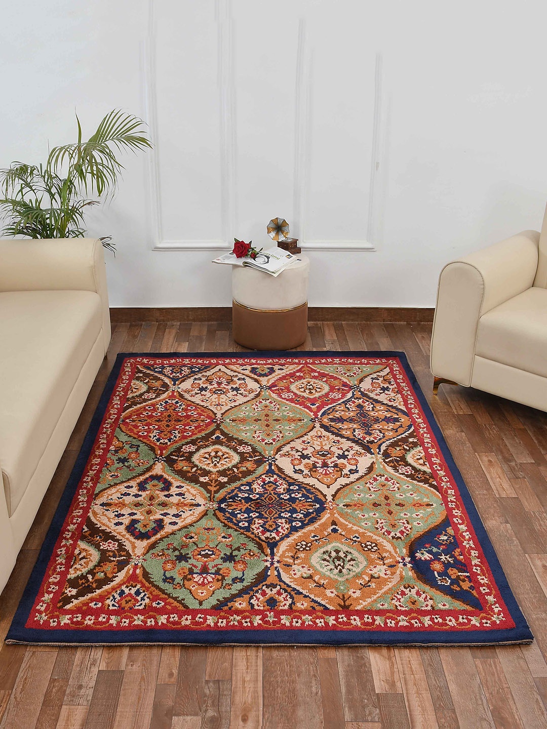 

PRESTO Blue & Red Traditional Printed No Shredding Carpet