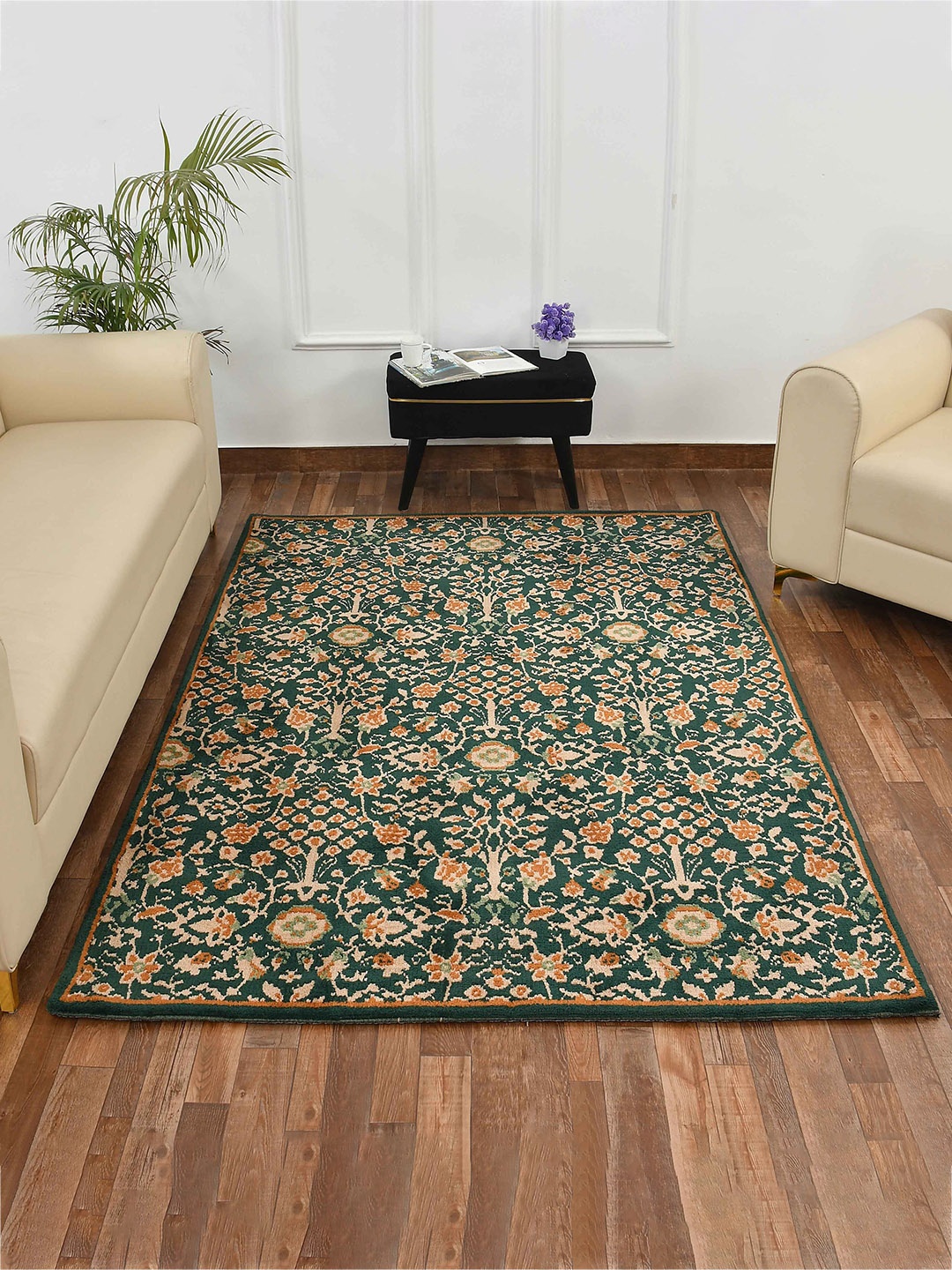 

PRESTO Green & Beige Traditional Printed No Shredding Carpet