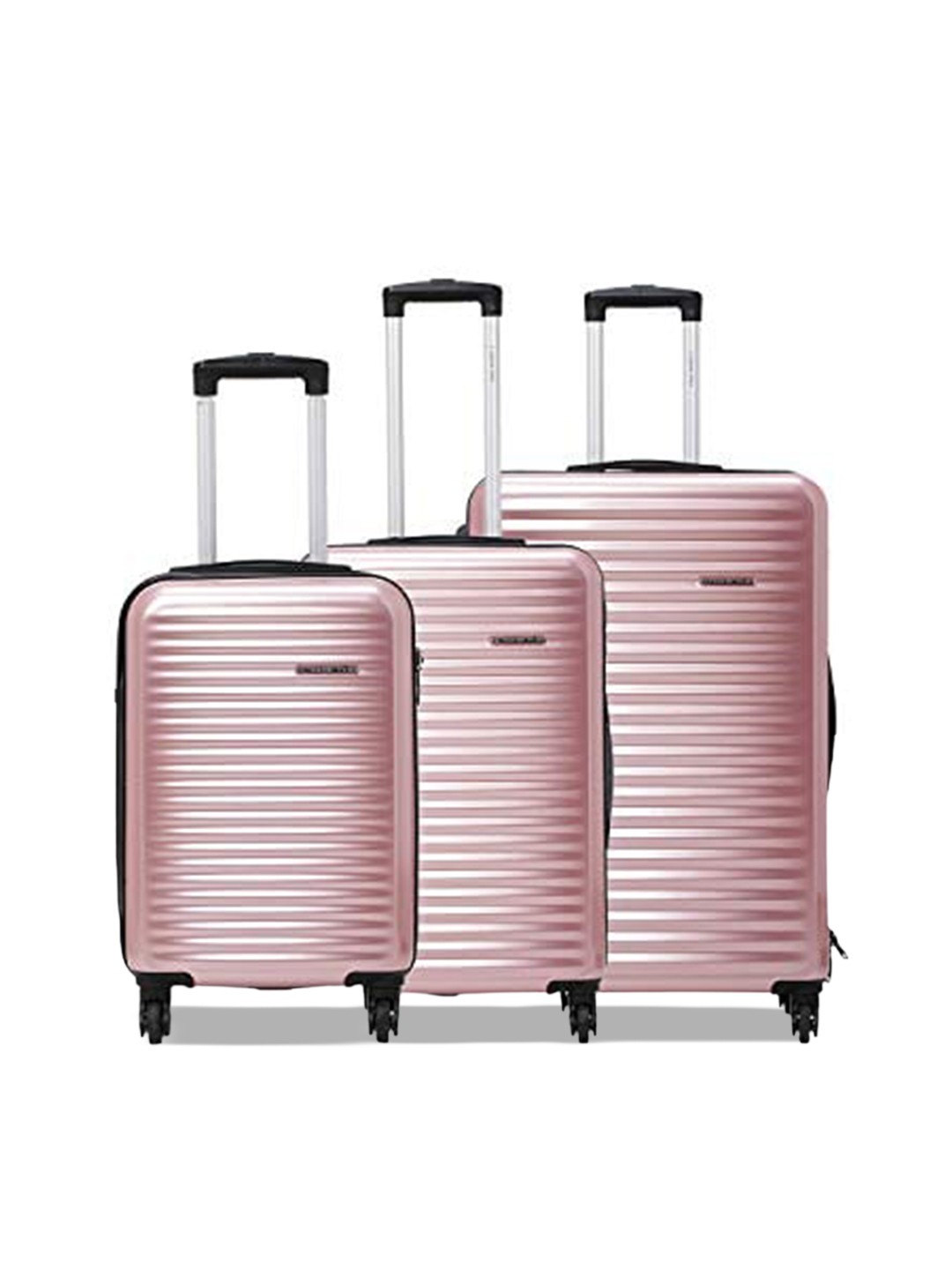 

Nasher Miles Monte Carlo Set Of 3 Hard-Sided Trolley Bag- 55cm ,65cm & 75cm, Rose gold
