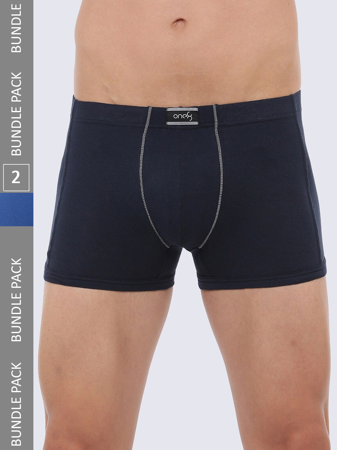 

one8 by Virat Kohli Pack Of 2 Mid-Rise Trunks 127-PO2-Midblue/Royalblue, Blue