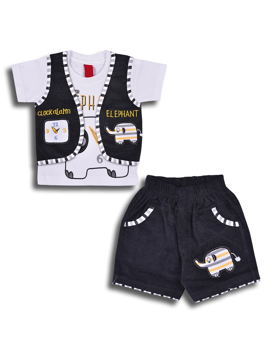 

Wish Karo Boys Printed T-shirt with Shorts, White