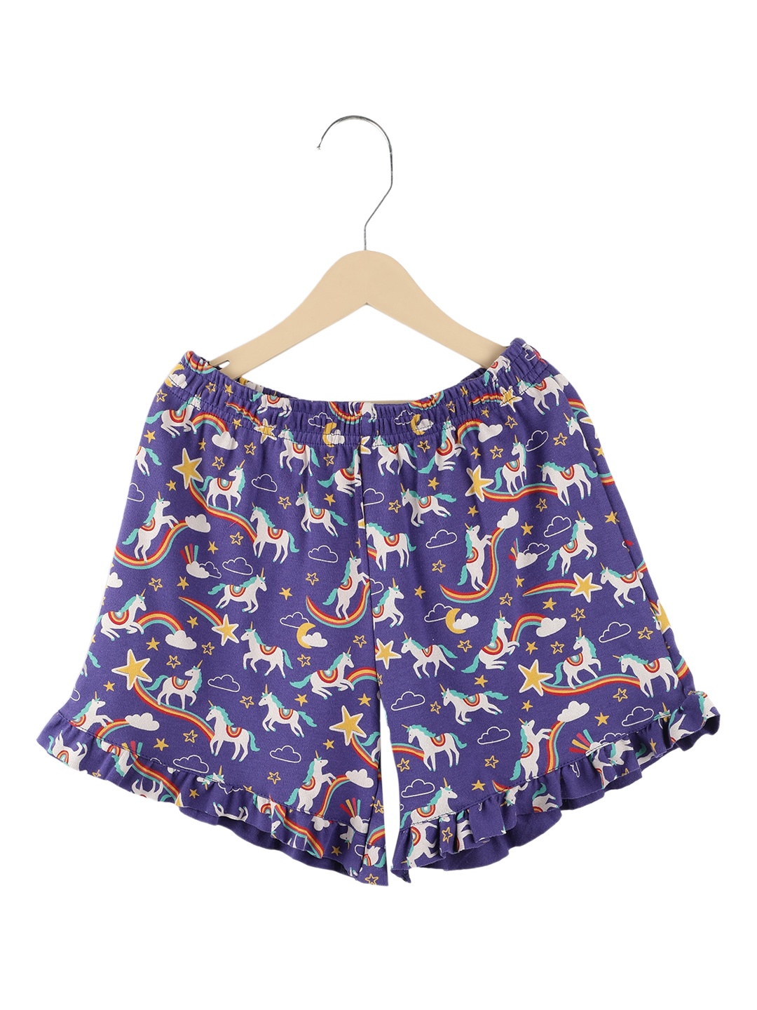 

Ninos Dreams Girls Purple Floral Printed Shorts