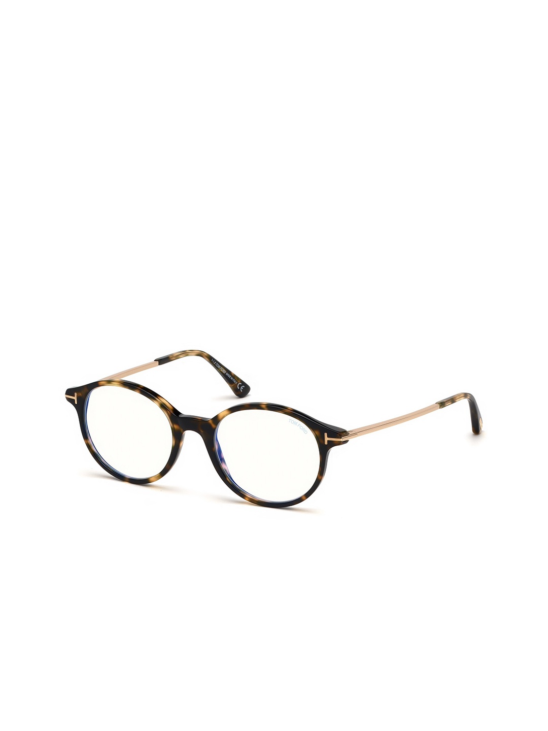 

Tom Ford Abstract Full Rim Acetate Round Frame FT5554-B 48 055, Transparent