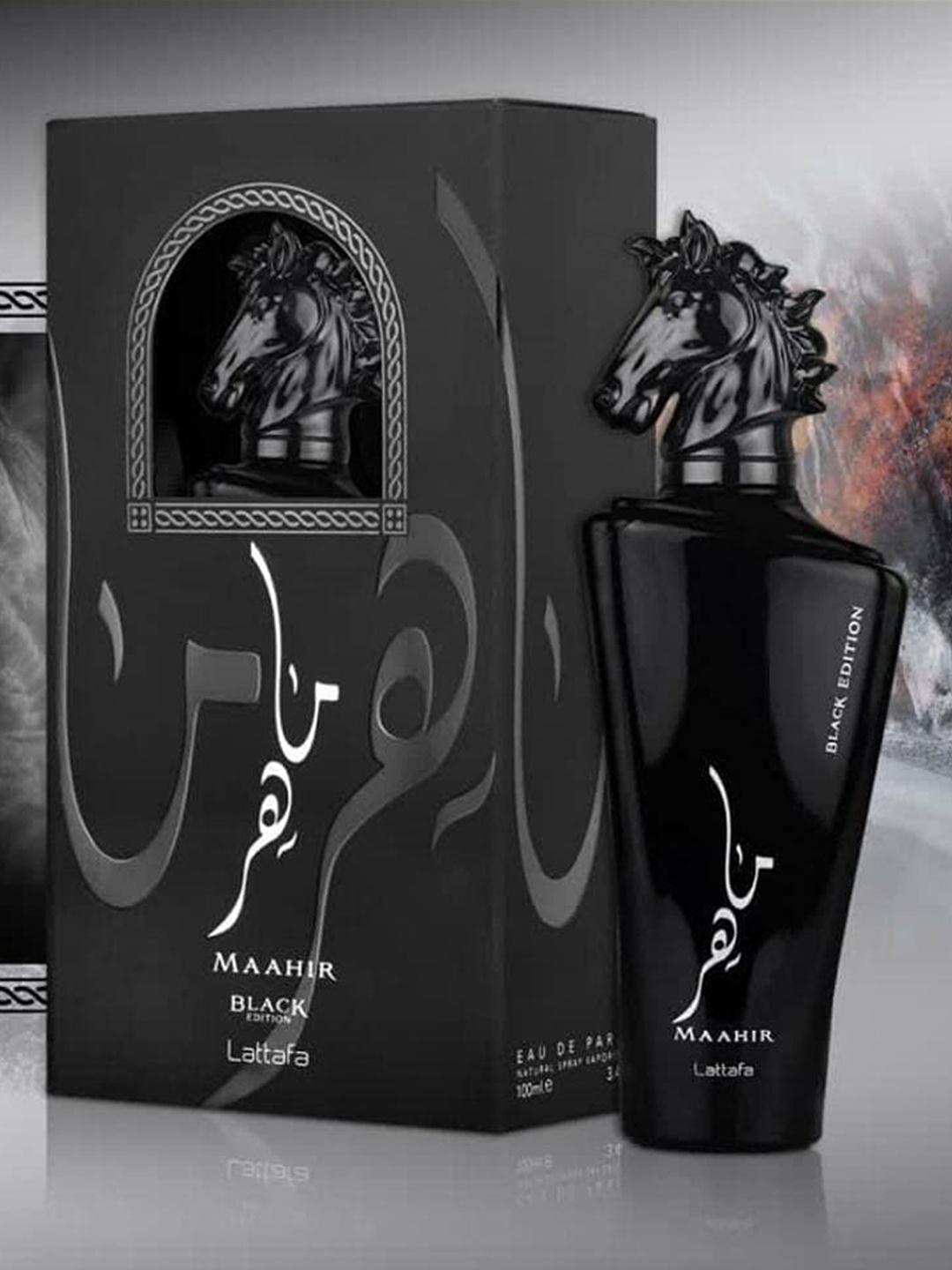 

Lattafa MAAHIR BLACK Men Eau De Parfume - 100ml, Transparent
