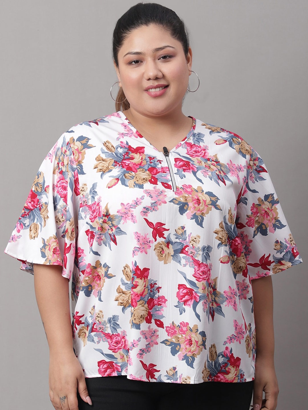 

Rute Floral Print Chiffon Top, White