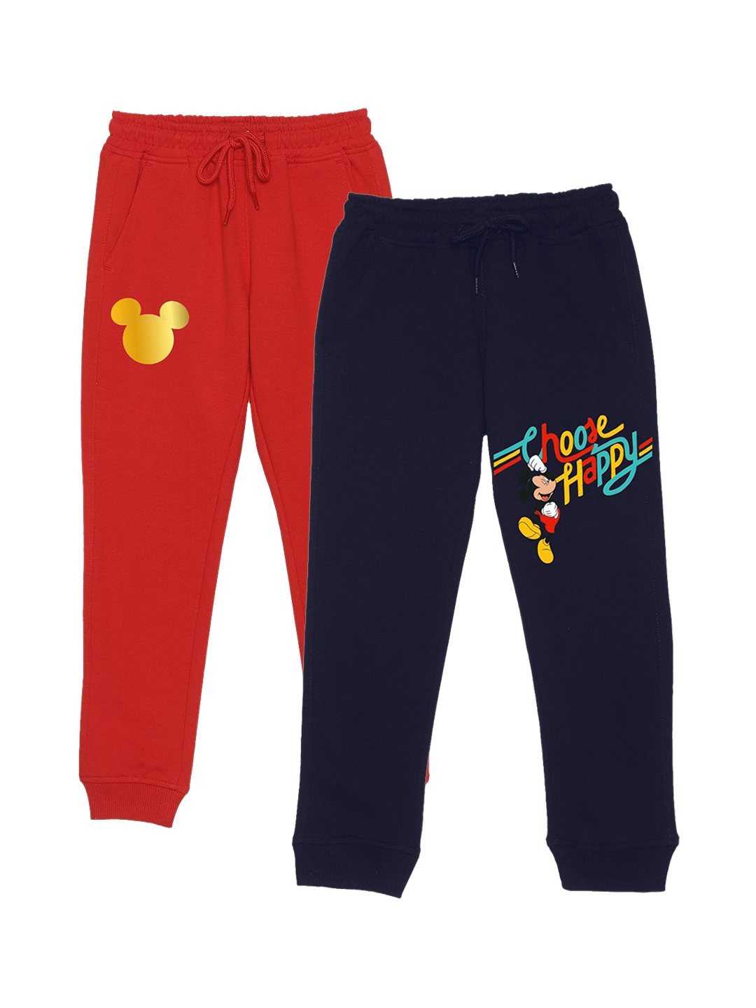 

Disney by Wear Your Mind Kids Pack Of 2 Printed Cotton Joggers, Red