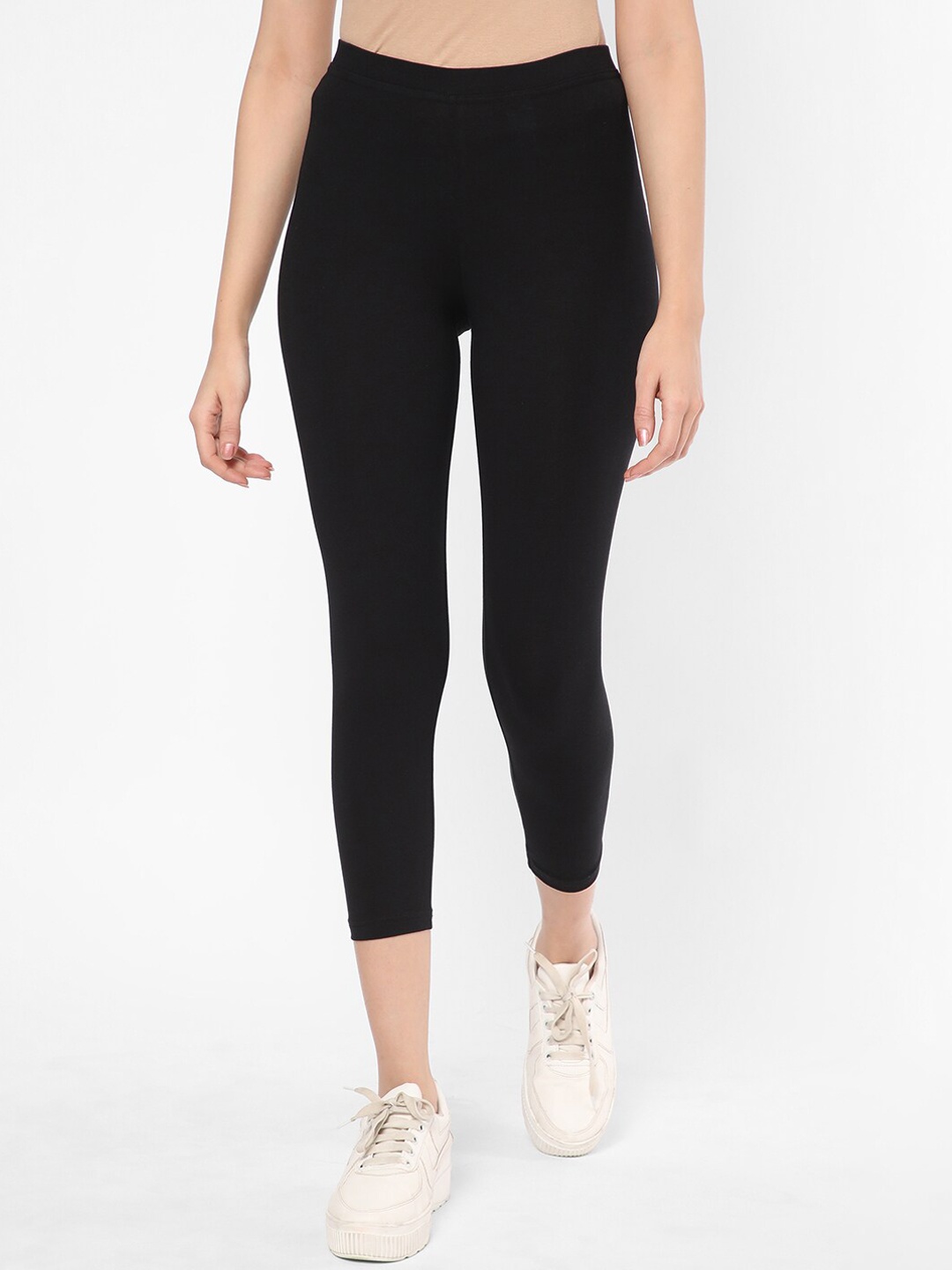 

R&B Cotton Capri Length Leggings, Black