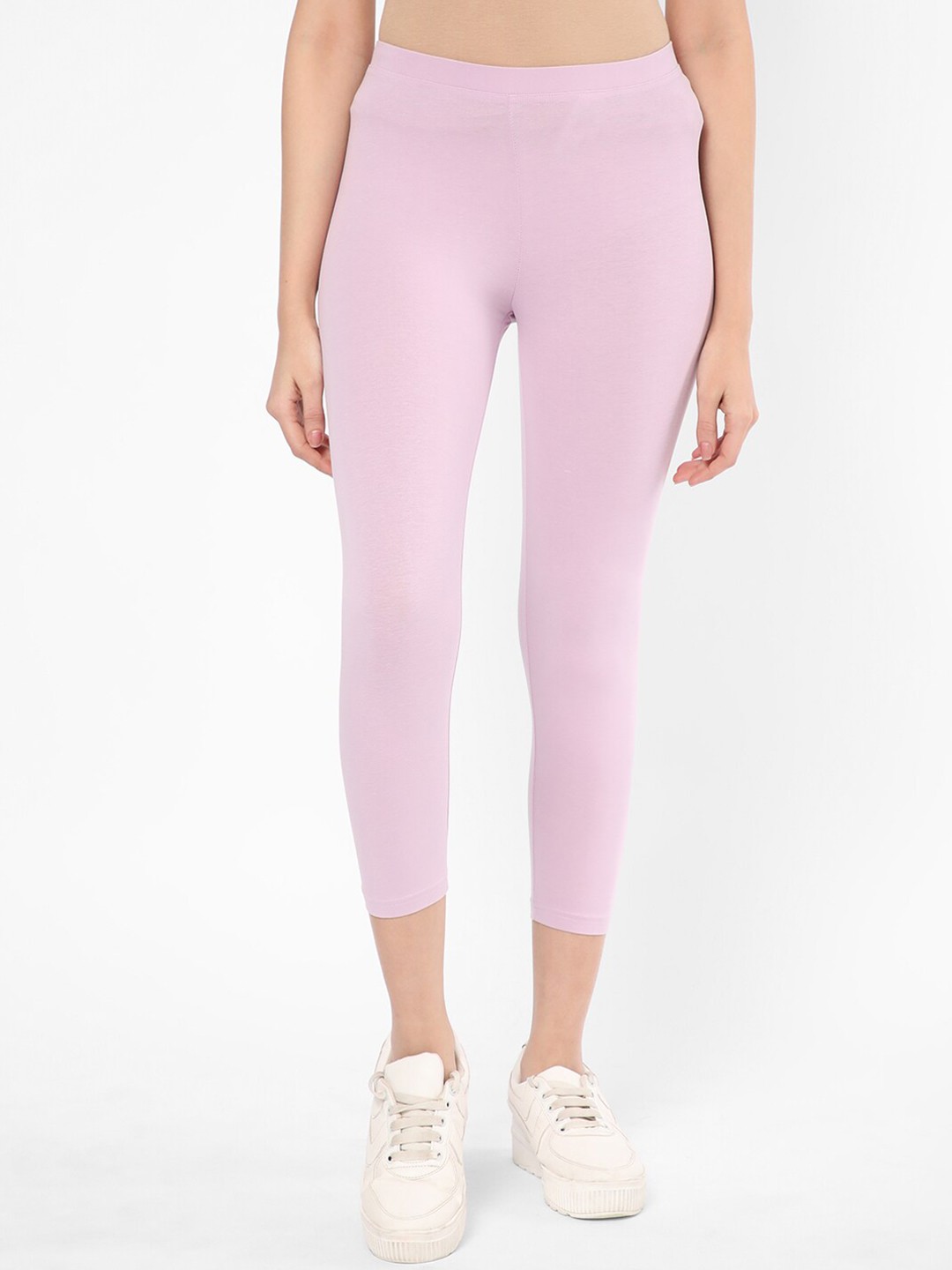 

R&B Cotton Capri Length Leggings, Purple