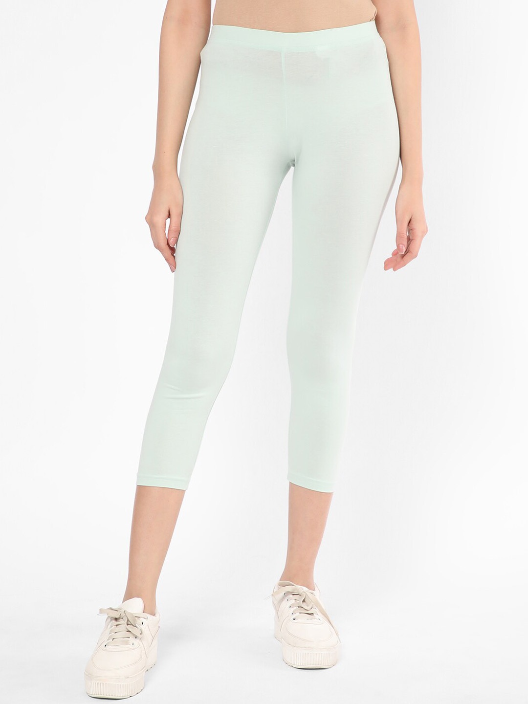 

R&B Cotton Capri Length Leggings, Green