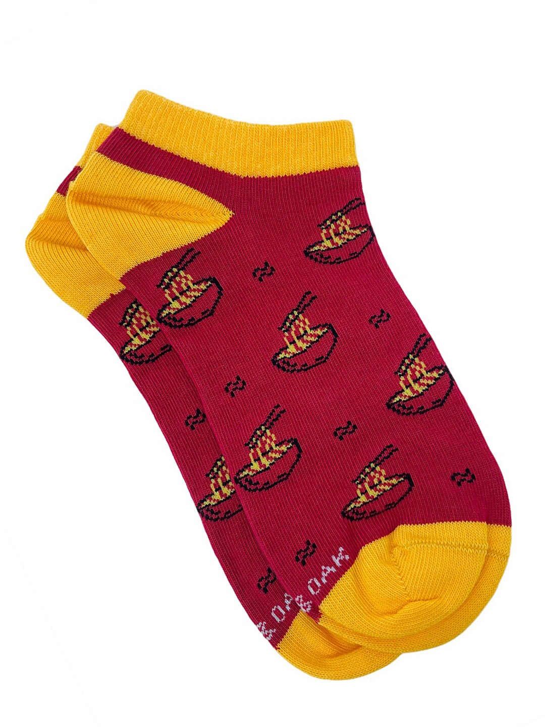 

Mint & Oak Women Patterned Ankle Length Socks, Red