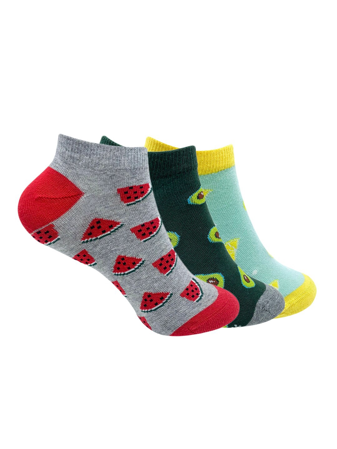 

Mint & Oak Women Pack Of 3 Patterned Ankle Length Socks, Blue