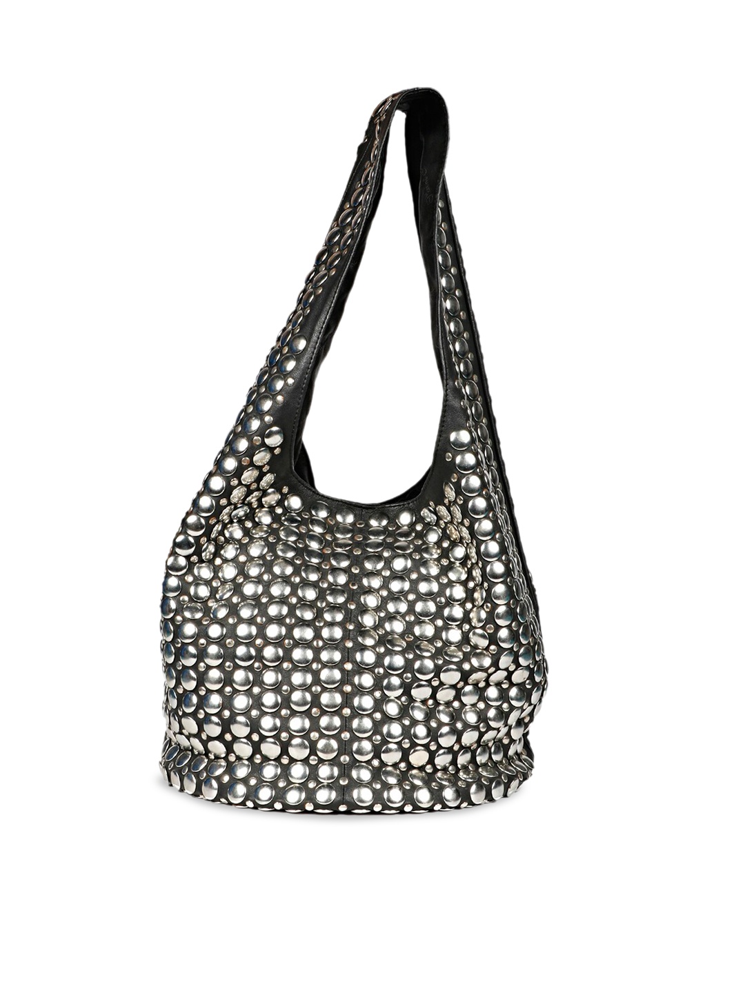 

Saint G Leather Oversized Structured Hobo Bag, Black