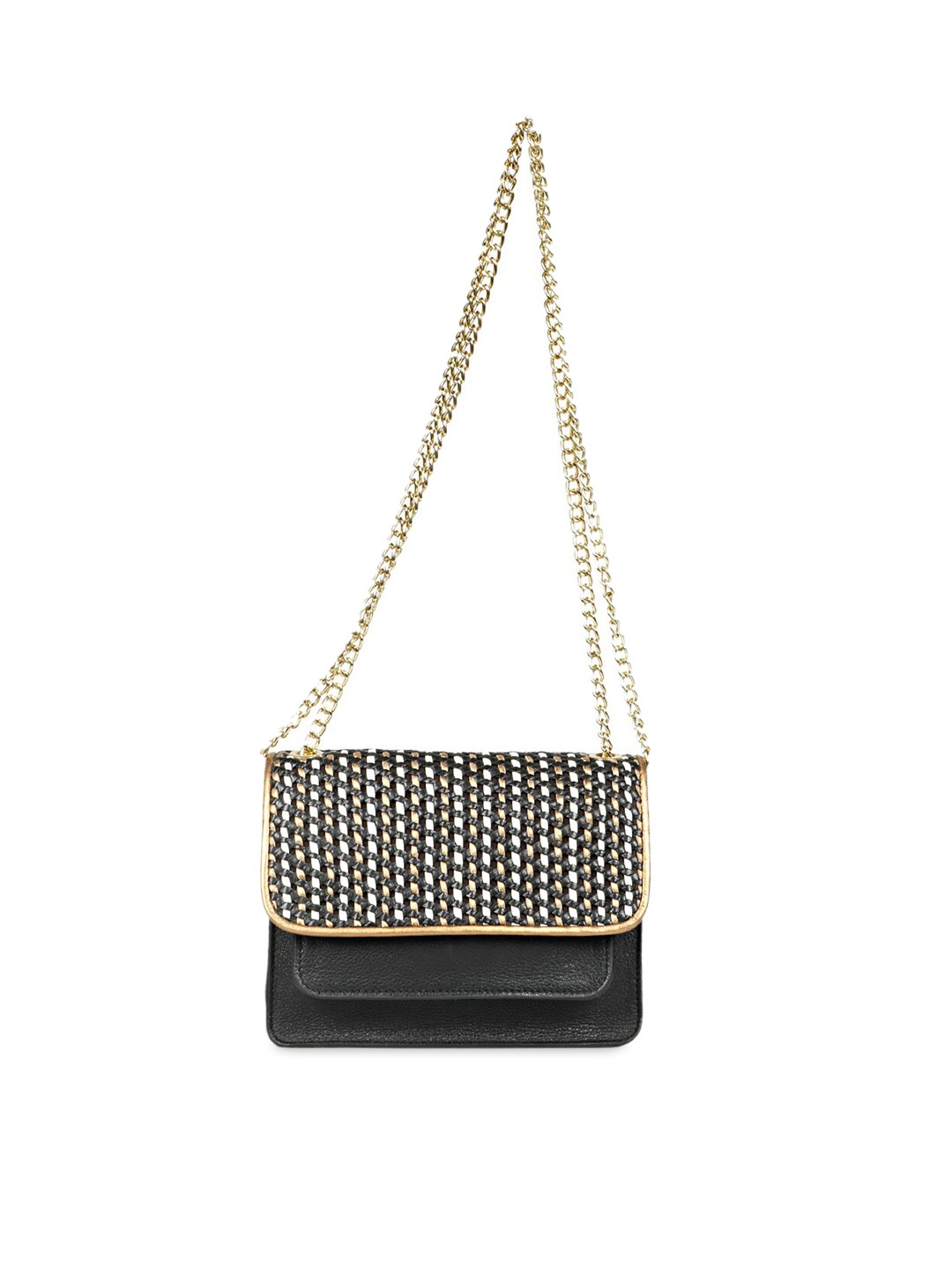 

Saint G Embellished Leather Structured Sling Bag, Black