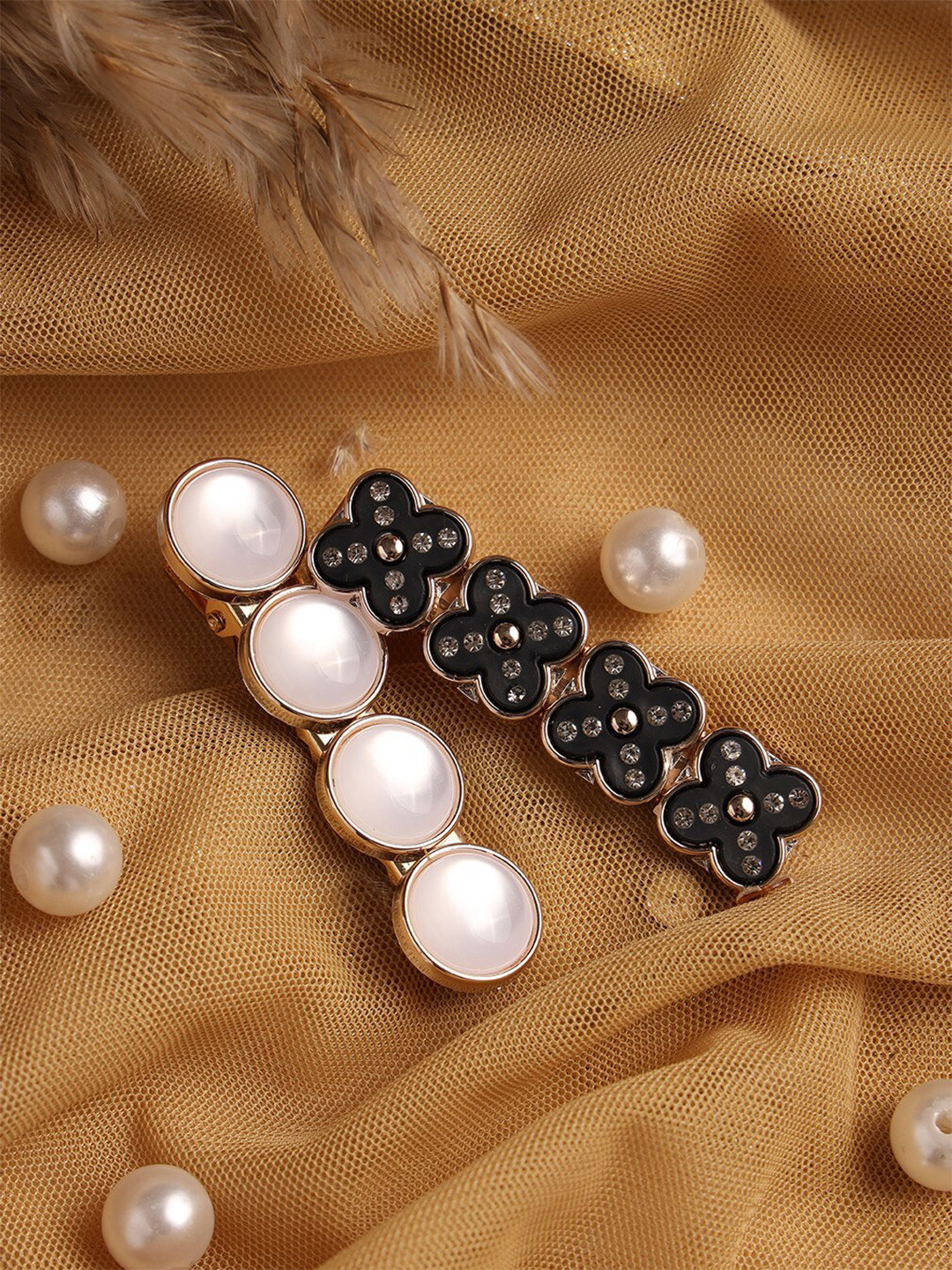 

Jazz and Sizzle Set of 2 Embellished Alligator Hair Clips, Black