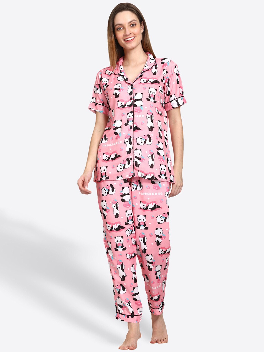 

Urban Komfort Women Printed Night suit, Pink
