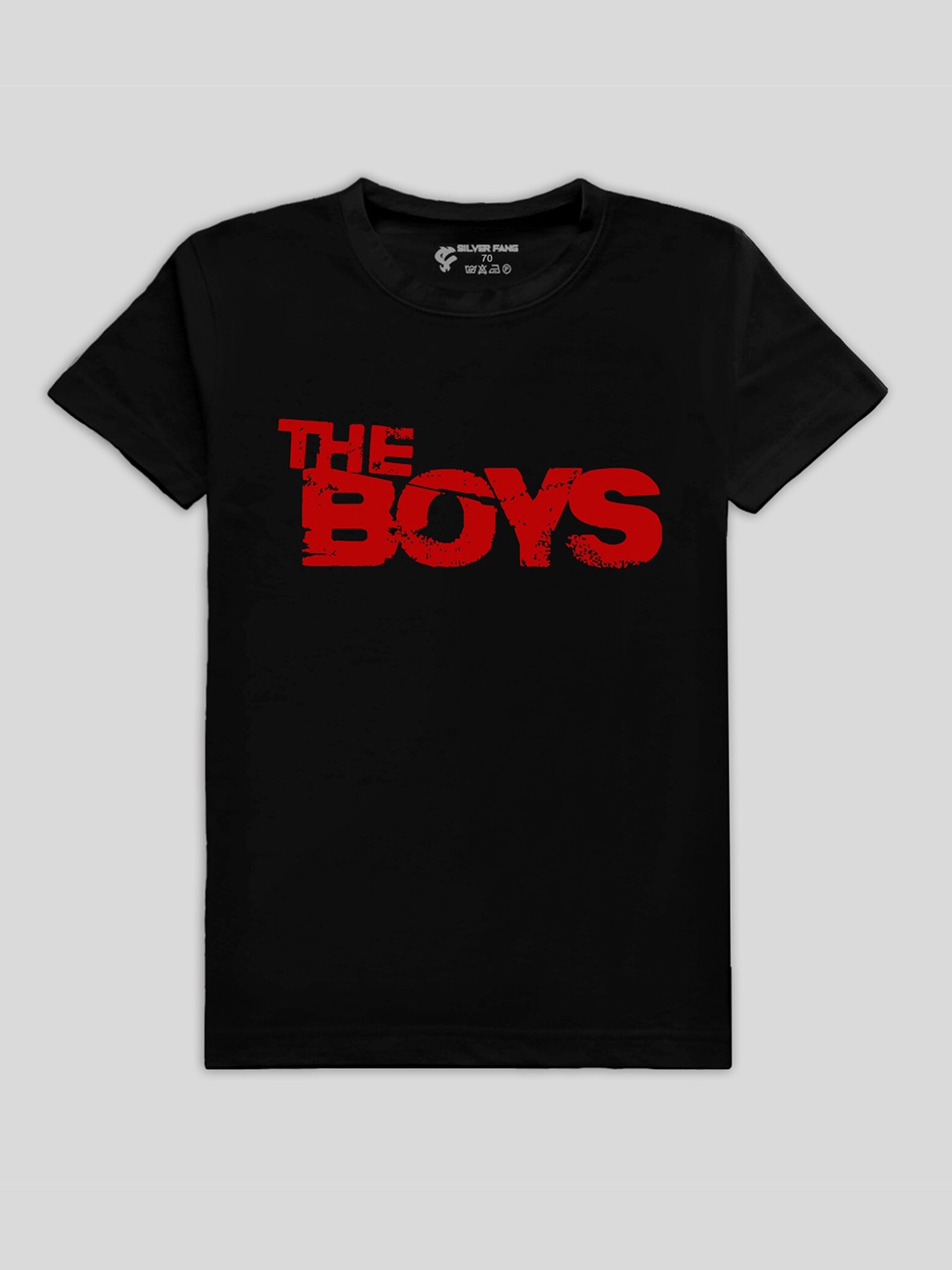 

Silver Fang Boys Multicoloured Typography Printed V-Neck Applique T-shirt, Multi