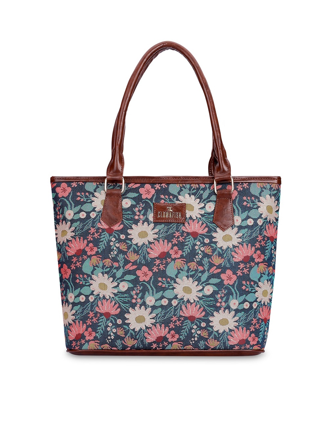 

THE CLOWNFISH Floral Printed Structured Shoulder Bag, Purple